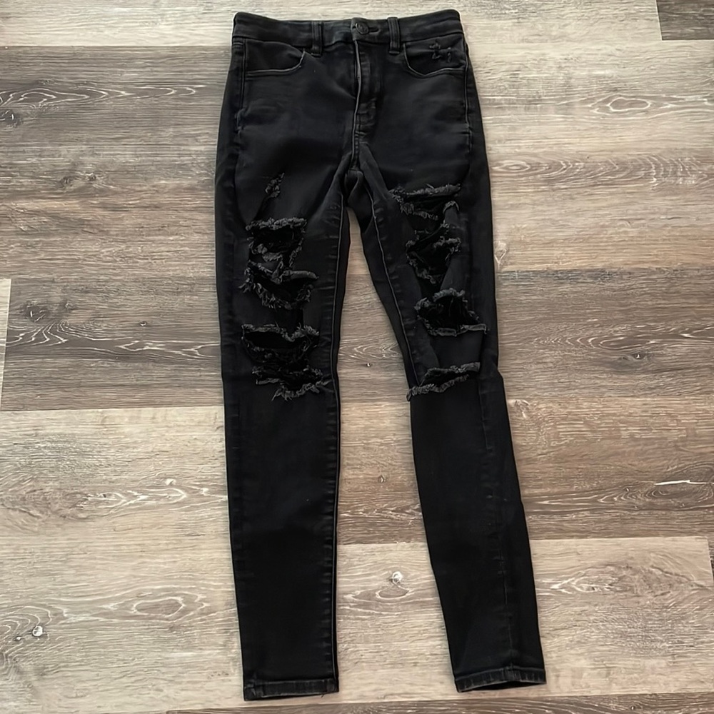 American Eagle Distressed black jegging
